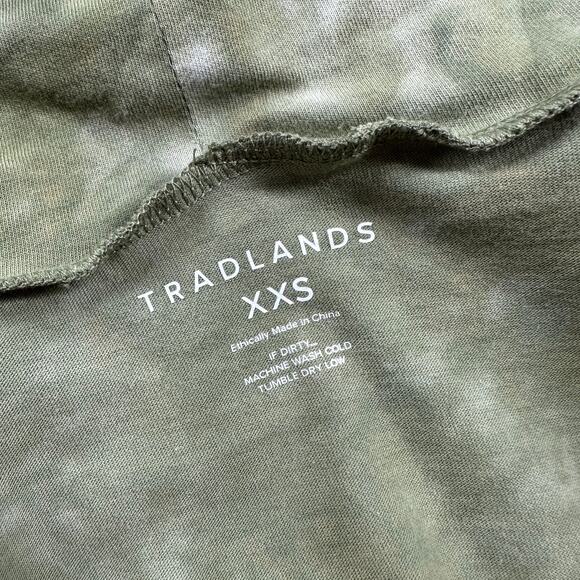 Tradlands Top Womens XXS Green Sage Monty Tie Dye Turtleneck Long Sleeve Stretch - Picture 4 of 8